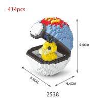 ของเล่นเพื่อการศึกษาประกอบมินิตึกขนาดเล็กลูกบอลโปเกมอนบล็อกตัวต่อ397/440ชิ้นลายการ์ตูนโปเกมอนปิกาจู