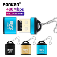 FONKEN เครื่องอ่านการ์ด USB Micro SD TF การ์ดอะแดปเตอร์ขนาดเล็กสำหรับคอมพิวเตอร์แล็ปท็อป480Mpbs การถ่ายโอนข้อมูล USB เครื่องอ่านเสียง