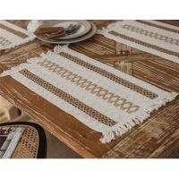 【DT】hot！ Woven Hollow Placemat Dining Table Jute Cotton Tableware Plates Household Hotel Decorations