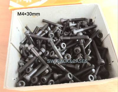 สกรูน็อตหัวจมดำ M4x30mm (ราคายกกล่อง 200 ตัว) ขนาด M4x30mm Grade : 12.9 Black Oxide น็อตหัวจมดำหกเหลี่ยมเกรดแข็ง 12.9 แข็งได้มารตฐาน