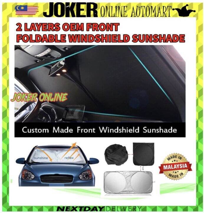 (MADE IN MALAYSIA) CUSTOM MADE OEM 2 LAYERS FRONT WINDSHIELD SUNSHADE ...