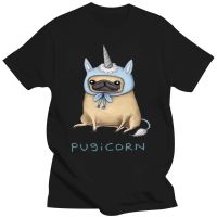 2022ใหม่เสื้อยืด Pugicorn Fawn เสื้อยืดโอเวอร์ไซส์ลายเสื้อยืดพื้นฐานน่ารักแขนสั้นผู้ชายเสื้อยืด100ผ้าฝ้าย