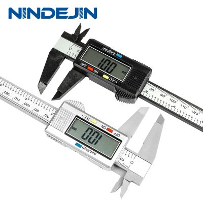 NINDEJIN 0-6 "คาลิเปอร์ดิจิทัลไฟฟ้าพลาสติก150มม. เวอร์เนียคาลิปเปอร์เครื่องมือวัดนิ้วและการแปลงมิลลิเมตร