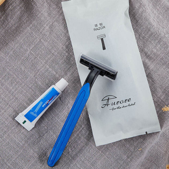 【SK】SHAVING KIT WITH SHAVER CREAM Travel Razor for men Hotel amenities