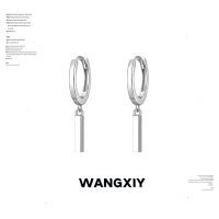 WANGXIY 925 Silver Minimalist Geometry Square Hoop Earrings Jewelry