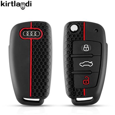 }{: -- “เคสกุญแจรถซิลิโคนมีสายคล้องสำหรับรถ Audi A1 A3 A6 C5 C6 Q3 Q2 Q7 TT TTS R8 S3 S6 RS3 RS6 A4พวงกุญแจ Portachiavi
