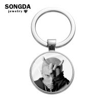 【CW】ﺴ▧❣  SONGDA Hot Hip-Hop Rap Eminem Keychain Photo Glass Pendant Zinc Alloy Chain Sleutelhanger