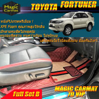 Toyota Fortuner 2008-2011 Full Set B (เต็มคันรวมถาดท้ายแบบ B ) พรมรถยนต์ Fortuner พรมไวนิล 7D VIP Magic Carmat