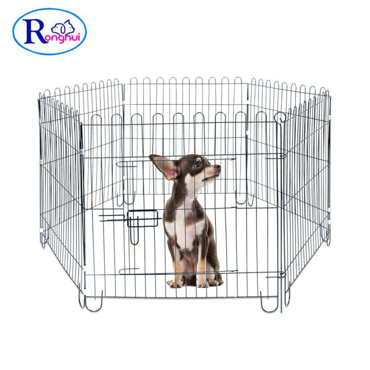 ronghui-คอกกั้นสุนัข-คอกพับได้-ขนาด-60x60-ซม-จำนวน-6-แผ่น-สีดำ-คอกสุนัข-คอกสัตว์เลี้ยง-dog-fence-ronghui-pet-house