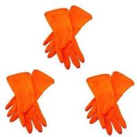 ถุงมือยาง x3คู่ สีส้ม 8.1/2" แบบหนา ตรานก SWAN Natural Glove