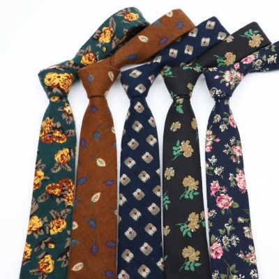 Brand New 100 Cotton Men 39;s Paisley Print Neck Ties For Men Necktie Narrow Slim Skinny Cravate Narro Floral Flower Neckties Corb