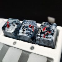 Scenery Koi Backspace Ink black Resin Keycaps For Cherry Mx Switch Mechanical Gaming Keyboard Keycaps Replace Hand Made Keycaps