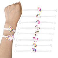 10Pcs Unicorn Decoration Rubber Bangle Birthday Supplies Kids Gifts Baby Shower