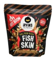 Irvins Spicy Salted Egg Fish Skin (Singapore Imported) เออร์วินส์ หนังปลาไข่เค็ม ทอดกรอบ รสเผ็ด 105g.