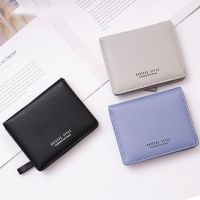 Thin Style Women Wallets Zipper Coin Bag In Back Blue Soft Leather Ladies Card Holder Slim Purse Female Wallet Mini Short 2022