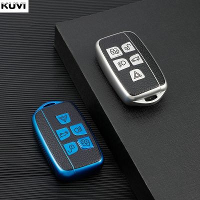 npuh Leather TPU Car Remote Key Case Cover Holder Shell Fob For Land Rover Range Rover Sport Evoque Freelander Jaguar XF XJ XE XJL XF