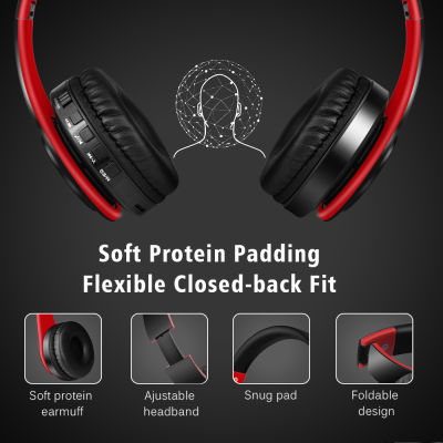 9D HIFI Stereo Earphones Folding Wireless Bluetooth Headphones with Mic Support SD Card Music Headset for Mobile XiaoMi Iphone