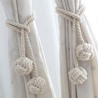 【Approving】Macrame ผ้าม่าน Tieback ผ้าม่าน TiedHand-ทอผ้าฝ้ายสายรัดแขวนสำหรับห้องนอน Boho อุปกรณ์ตกแต่ง