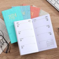 A6 2024 Portable Planner 365 Days Durable Pu Cover Daily Weekly Schedule Notebook Compact Calendar Journal School Office Agenda
