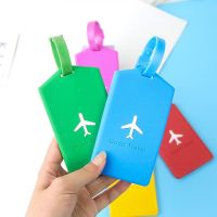 【DT】 hot  New Square Candy Color Plane Luggage Travel Tag PVC Suitcase ID Business Card Holder Baggage Boarding Tag Portable Label