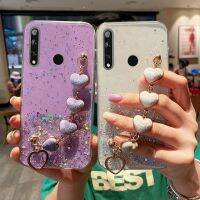 【 Nana Ko Electron เคสโทรศัพท์สร้อยข้อมือพลัชหัวใจแห่งความรักอันหรูหราสำหรับ Huawei เกียรติยศ9X 8X 8A 9A 9C 10i 20วินาที30i 50 60 Y7A Y9S Y9Prime2019สนับมือ