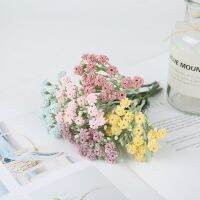 ∋✧☞ 6Pcs Artificial Flowers Mini Rose Bouquet Wedding Decorative Gypsophila Wreath Decoration Vase For Home Garden Decor Crafts