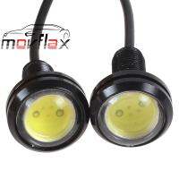 MovFlax ตาเหยี่ยวรถ2ชิ้นสีขาว LED ไฟที่ทำงานตอนกลางวันไฟถอยประหยัดพลังงาน