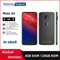 Original Motorola Moto Z4 6.4 นิ้ว Octa-core โทรศัพท์มือถือ 4GB RAM 128GB ROM 48MP กล้อง Snapdragon 675 OLED วิทยุ FM ซิมเดียว 3600mAh Android สมาร์ทโฟนลายนิ้วมือ