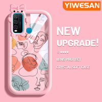 YIWESAN เคสสำหรับ VIVO Y30 Y30i Y50แฟชั่นแบรนด์ที่สวยงามศิลปะภาพวาดลวดลายสร้างสรรค์ขอบนุ่มโปร่งใสเคสกันกระแทกเคสซิลิโคนเนื้อนิ่มทนทานต่อการตกหล่น