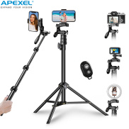 Apexel 180cm 70in giá đỡ ba chân gậy selfie đứng hợp kim nhôm với màn trập