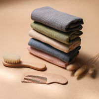 Baby Bath Gift Cotton Bath Towel Suit Products For Kids Cotton Blanket Wooden Comb Baby Bath Brush 3Pcs Set
