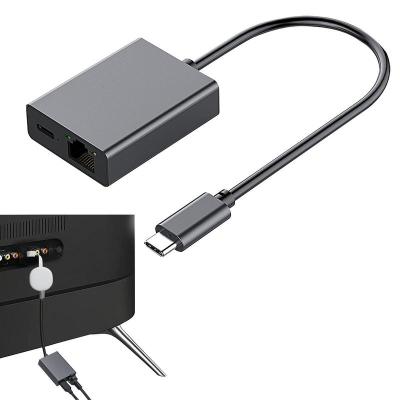 USB Type C เป็นอะแดปเตอร์อีเธอร์เน็ต4K USB อแดปเตอร์แบบที่ตั้ง1000กิกะบิตสาย LAN การ์ดเน็ตเวิร์คสำหรับพีซีแล็ปท็อปสมาร์ทโฟนฟีโอน่ากูเกิ้ลทีวี