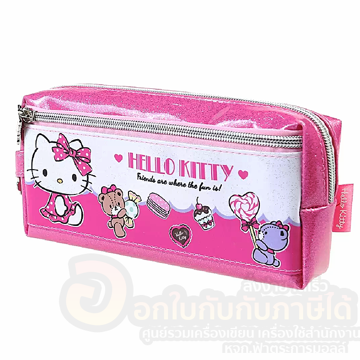 กระเป๋า-hello-kitty-กระเป๋าคิตตี้-กระเป๋าดินสอ-กล่องดินสอ-ลายคิตตี้-แบบ-2ซิป-ลิขสิทธิ์แท้-kt-1003-คละลาย-จำนวน-1ชิ้น-พร้อมส่ง