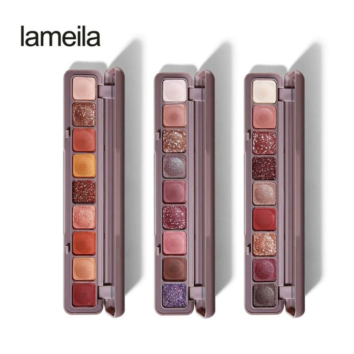 lameila-พาเลทอายแชโดว์-9สี-เนื้อดินน้ำมัน-สีสวย-ติดทน-กันน้ำ-9ช่อง-lameila-9-colors-long-lasting-eyeshadow-palette-matte-and-shimmer-3600