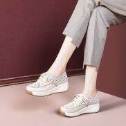 Giày Đế Thuyền Cho Nữ Da Phong Cách Hàn Quốc Giày Sneaker Kiểu Dáng Chắc