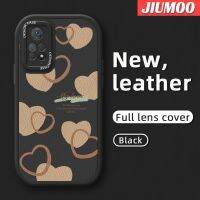 เคส JIUMOO สำหรับ Xiaomi Redmi Note 11 Pro Note 11 SE Note 10T Note 11E Pro 5G เคสกระแสแฟชั่นแบรนด์สวยงามลายความรักแบบบางนุ่มหนังซิลิกาเจลสีเคสปกป้องเลนส์จากเคสกันกระแทก