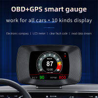 OBD2 P13 GPS Head Up แสดงผล Speedometer แรงดันน้ำมันอุณหภูมิน้ำ Turbo Press Digital Display On-Board คอมพิวเตอร์ OBD2สำหรับ Gas Car