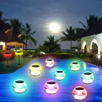 ☈❀ Floating Pool Lights Solar Pool Lights RGB Color Changing IP65 Waterproof LED Night Light for Swimming Pool Hot Tub Pond Decor