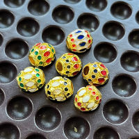 CJ-Beads อะไหล่แต่งสร้อยงานทองเหลืองลงยา BR8 ขนาด 10มิล แพ็ค 1 ชิ้น มีให้เลือก 7สี