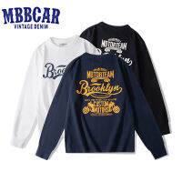 MBBCAR เสื้อยืดอเมริกาแบบย้อนยุคเสื้อยืดพิมพ์ลายตัวหนังสือสำหรับแขนยาวใหม่ล่าสุด280กรัมมีตัวอักษรจากประเทศจีน