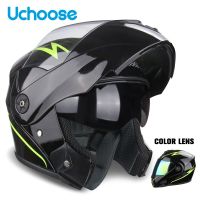 DOT Certification Uchoose Motorcycle Helmet Double Lens Cross Section Helmet Safety Modular Flip Helm Unisex Helmet With Visor