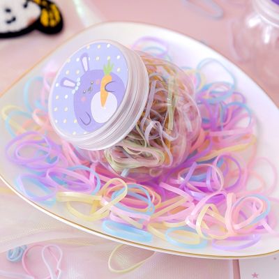 [COD] Best-selling girls rubber bands childrens rabbit pumpkin bottled baby hair tie strong pull continuous wholesale