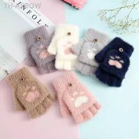 【hot】✘  Soft Gloves Claw Fingerless Flip Mittens Warm Wool Touchscreen Flap Cover Men Knitted Mitten