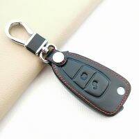 ☎ 2 Buttons Leather Car Key Shell For Ford Mondeo C-Max S-Max Focus Fiesta Ranger BT50 2011 2012 2013 2014 2015 Fob Case Cover