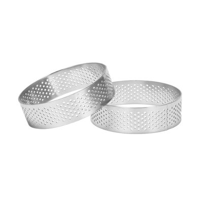 Circular Tart Rings with Holes Stainless Steel Fruit Pie Quiches Cake Mousse Mold Kitchen Baking Mould