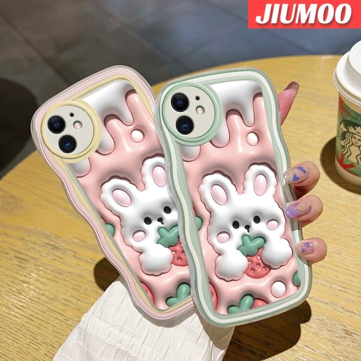 jiumoo-เคสโทรศัพท์กันกระแทกสำหรับ-vivo-y51-2020-y31-2021-y51a-2021-y53s-y33ลายการ์ตูน3d-ลายกระต่ายสตรอเบอร์รี่แฟชั่นเคสโทรศัพท์แบบนิ่มกันกระแทกเคสซิลิโคนใสสีสันสดใสป้องกันเลนส์กล้องเคสใส