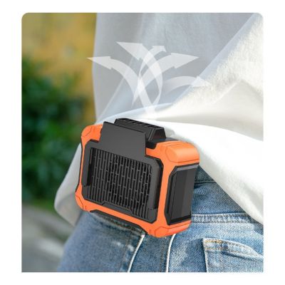 【YF】 10000mAh Portable Hanging Waist Fan Solar charging Clip 3 Gear Air Conditioning for Outdoor Camping Working Light
