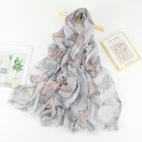 [COD] womens scarf sequined butterfly print large size and linen shawl cross-border spring summer silk scarves spot wholesale