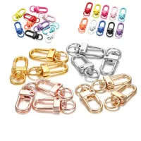 【YF】 Rotating Dog Buckle Gold Rhodium Metal Fechos Ganchos para Fazer Jóias DIY Chaveiro Cadeia Acessórios 12x33mm 5 Pcs 10Pcs