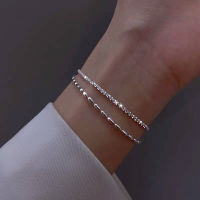 New Fashion 925 Sterling Silver Double Layer celet Beads Exquisite Simple Women celet Fine Jewelry Accessories